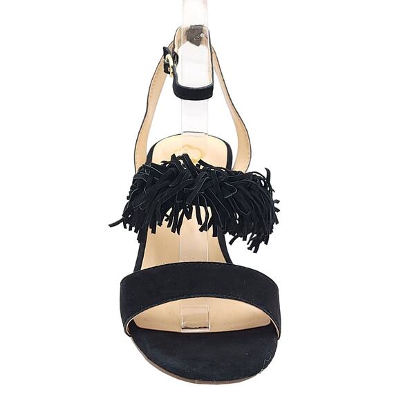 C Wonder Women Slingback Ankle Strap Sandals Gabrielle Size US 7M Black Suede - Picture 4 of 6